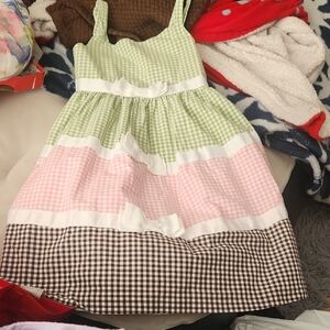 Charming Pink and Green Kids Dress